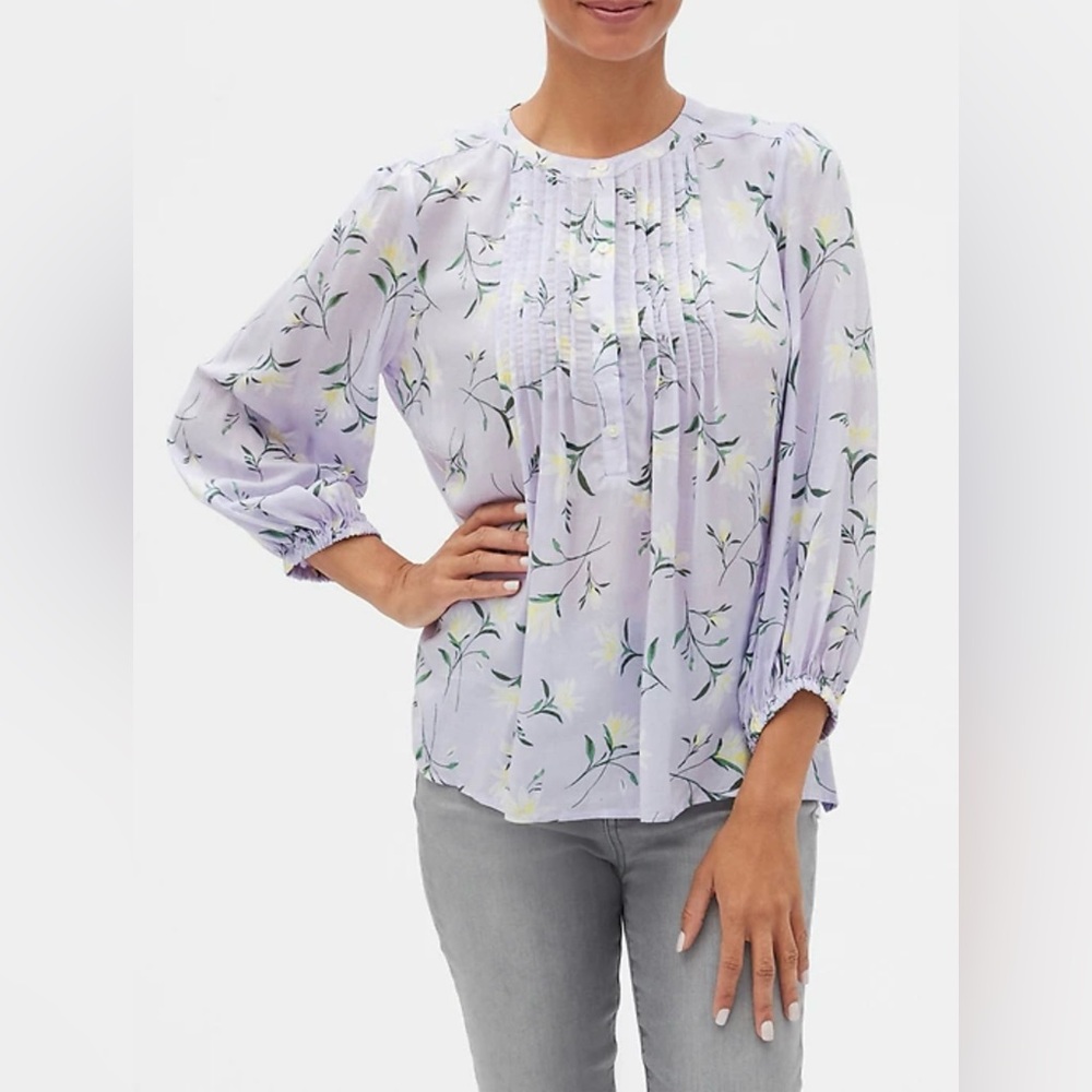 Print Blouson Sleeve‎ Top Size Small